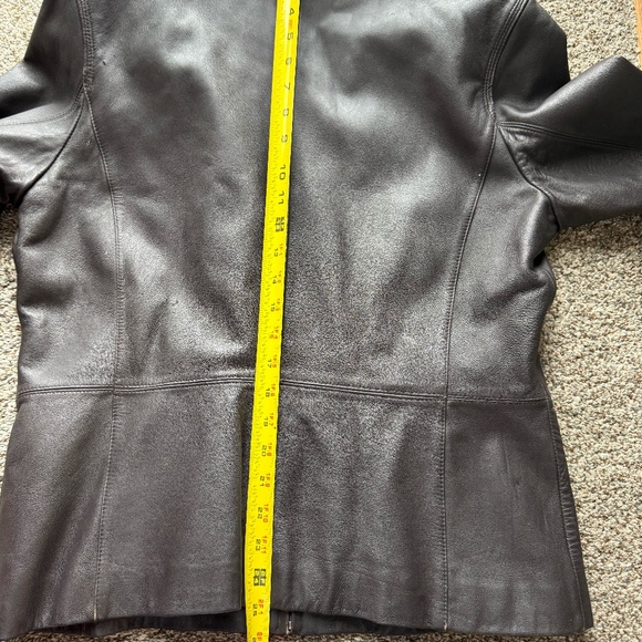 Blassport Womens Dark Brown Leather Jacket With Faux Fur Collar - Picture 7 of 13